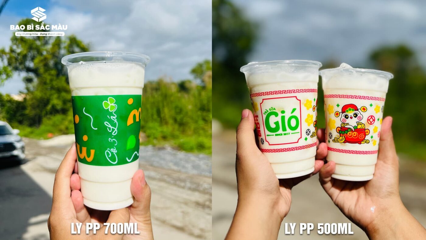 LY NHỰA BÁN TRÀ SỮA CÓ DUNG TÍCH 500ML, 700ML